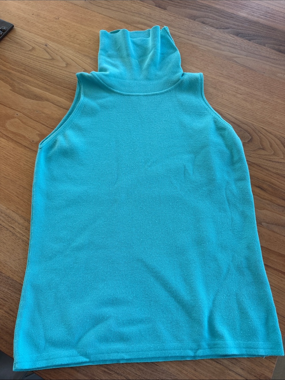 Harold's Sleeveless Turtleneck Tank - Aqua Turquoise